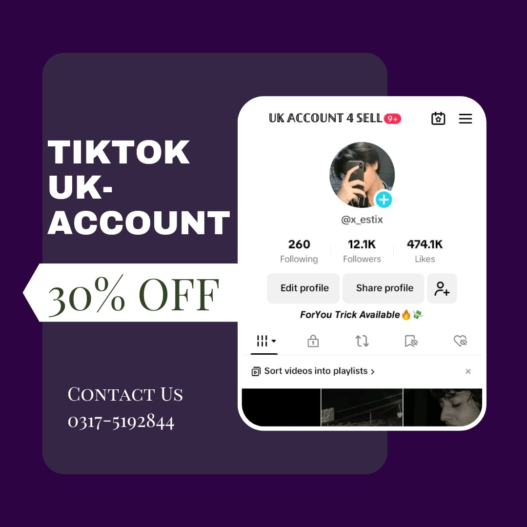 TIKTOK UK ACCOUNT 30% OFF